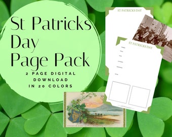 St Patricks Day Page Pack - Printable (Digital Download) Family History Pages Templates