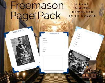 Freemason Page Pack - Printable (Digital Download) Family History Pages Templates