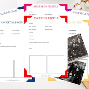 Ancestor Profile Page Pack - Printable (digital Download) Family ...