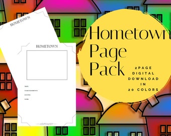 Hometown Page Pack - Printable (Digital Download) Family History Pages Templates