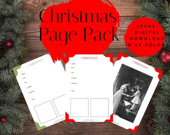 Christmas Page Pack - Printable (Digital Download) Family History Pages Templates