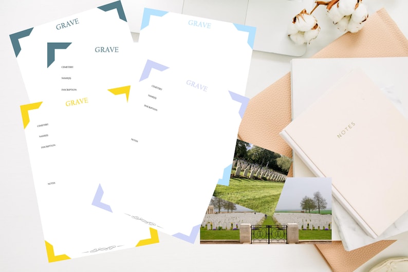Grave Page Pack - Printable (digital Download) Family History Pages ...