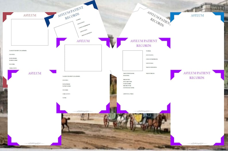 Asylum Page Pack - Printable (digital Download) Family History Pages ...