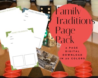 Family Traditions Page Pack - Printable (Digital Download) Family History Pages Templates