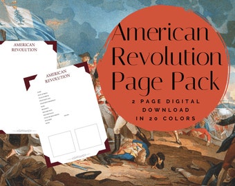 American Revolution Page Pack - Printable (Digital Download) Family History Pages Templates