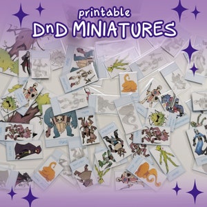 MINIATURE DnD STAMPABILI, DnD Mini, Dungeons and Dragons, ttrpg, forniture di giochi DnD fai da te, arte dei personaggi DnD, mostro DnD, mini DnD personalizzato