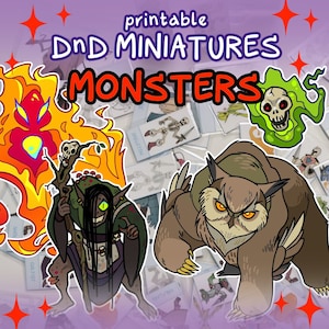 MINIATURE MOB DnD STAMPABILI, Mini DnD, Dungeons and Dragons, ttrpg, forniture di gioco DnD DiY, arte del personaggio DnD, mostro DnD, mini DnD personalizzato