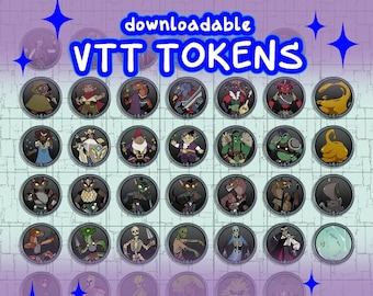 VTT DnD MINIS, Dungeons and Dragons TOKENS, Digital ttrpg Miniatures, Roll20, Foundry Vtt, Fantasy Grounds, Downloadable Battle Map Tokens