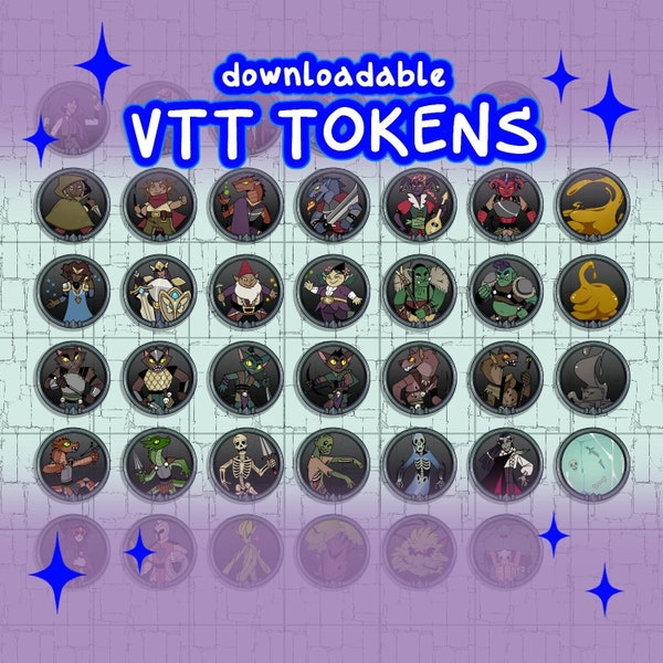 VTT DnD MINIS, Dungeons and Dragons TOKENS, Digital ttrpg Miniatures, Roll20, Foundry Vtt, Fantasy Grounds, Battle Map Tokens téléchargeable