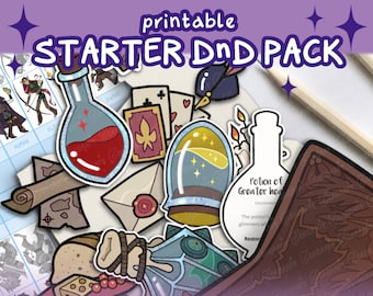 DnD STARTER PACK, DnD printable, Dungeons and Dragons, Visual aid Handout, DnD Accessory, Storage, Game item, DiY DnD merch, Dungeon Master