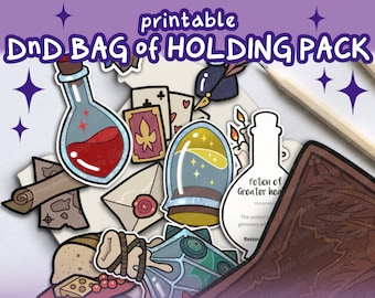 DnD BAG of HOLDING PACK, DnD printable, Dungeons and Dragons, DnD Handout, DnD Accessory, Storage, Game item, DiY DnD merch, Dungeon Master
