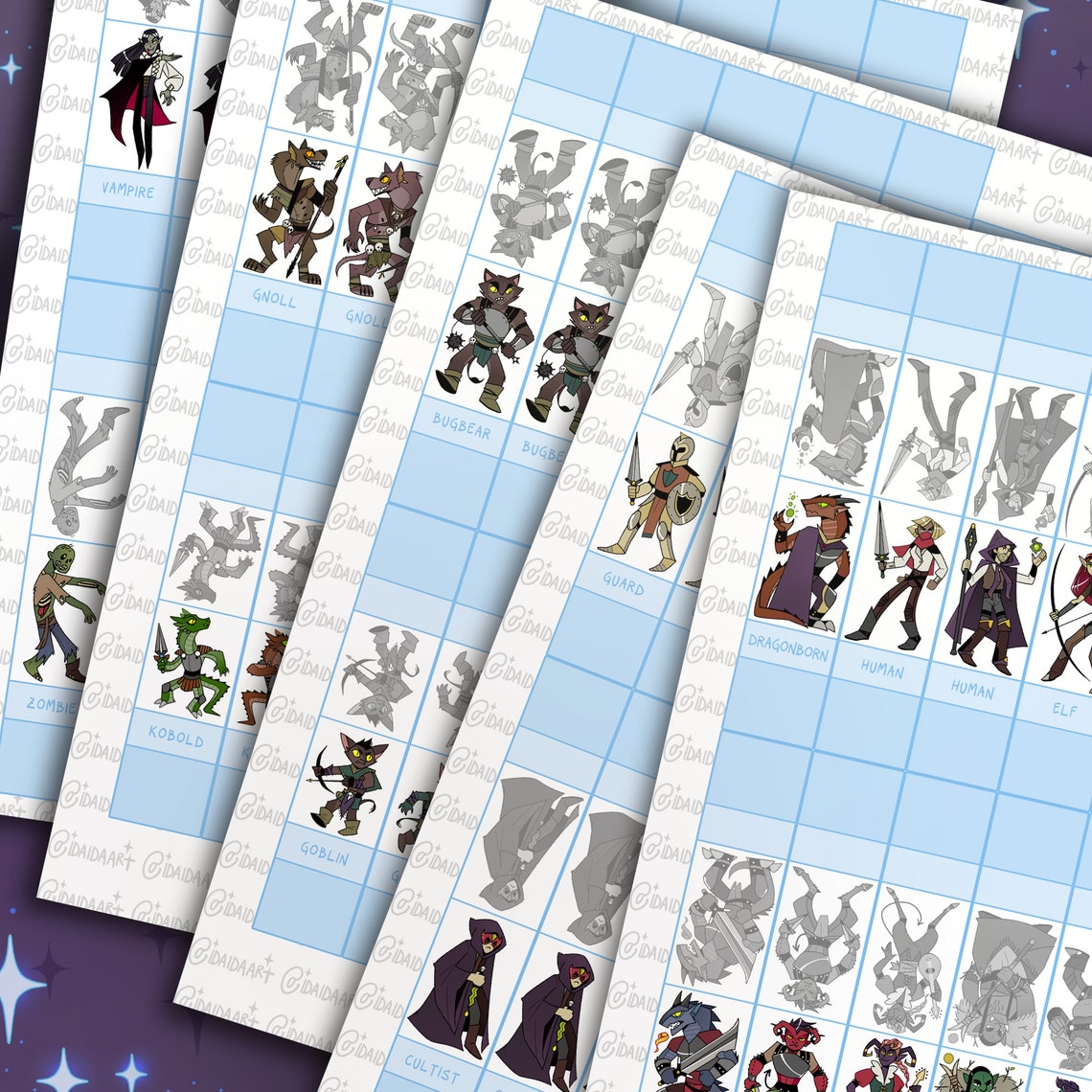 Dnd PRINTABLE MINIATURES Dnd Minis Dungeons and Dragons Etsy