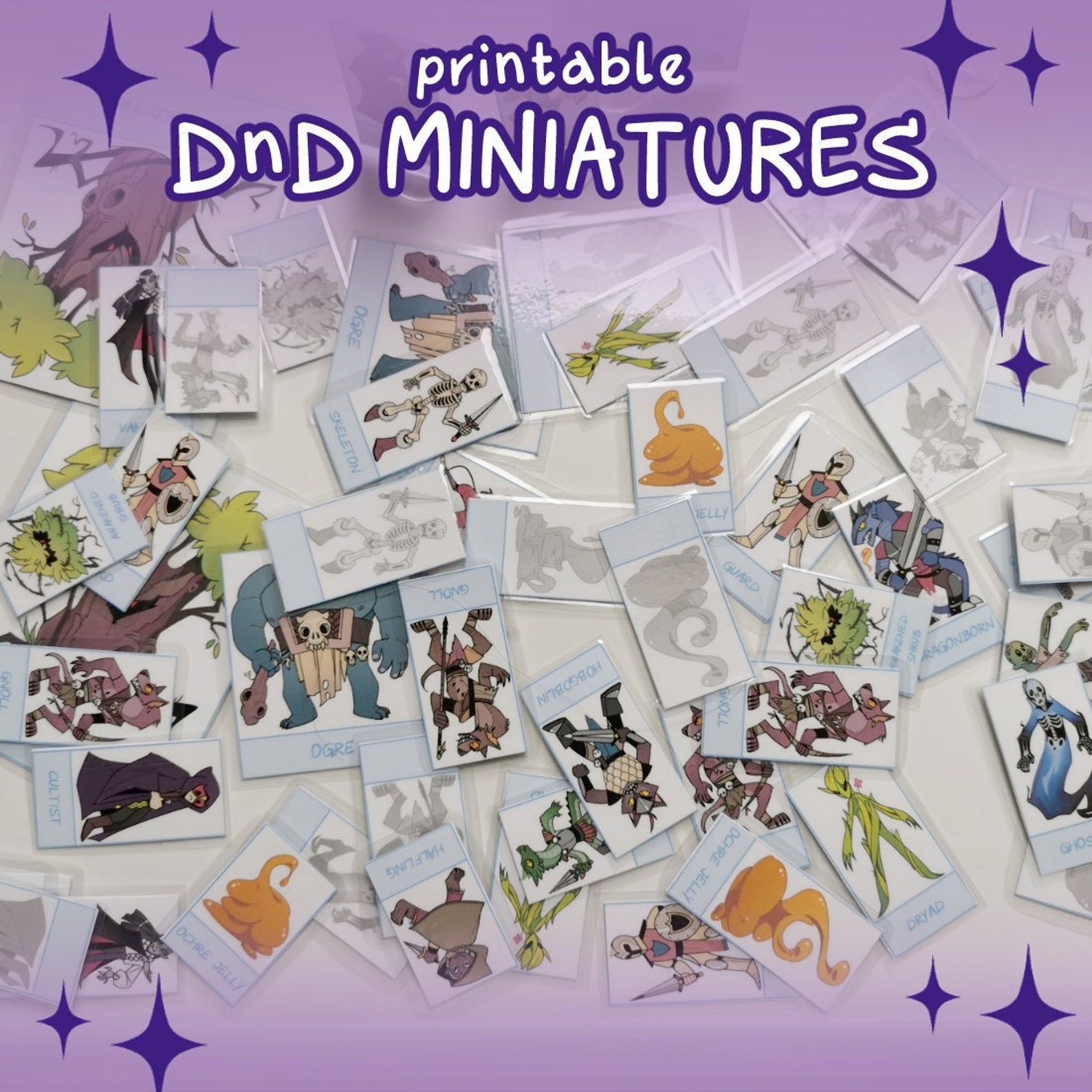 Dnd PRINTABLE MINIATURES Dnd Minis Dungeons and Dragons Etsy
