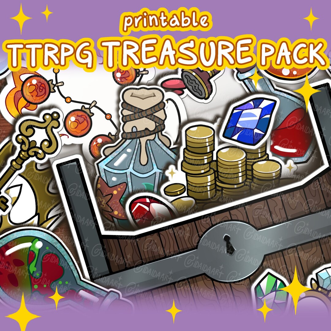 TREASURE CHEST Kit, Dnd Printable, Dungeons and Dragons, Ttrpg Handout