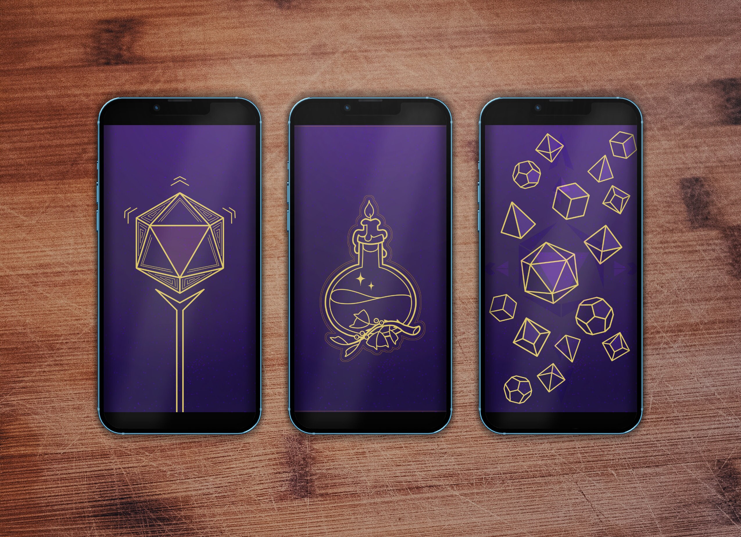 Dnd iPhone Wallpaper Pattern, D20 Aesthetic Phone Background