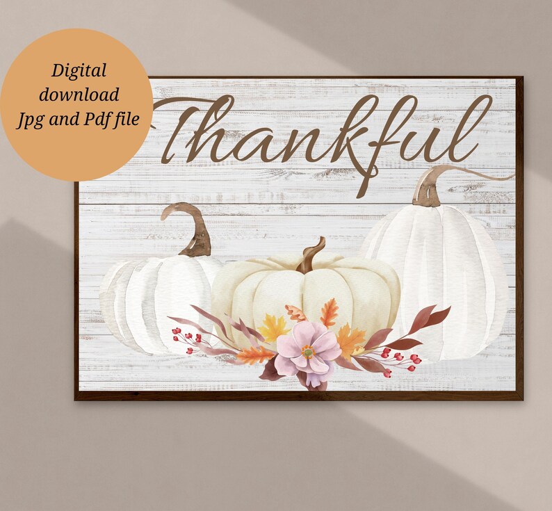 Printable Pumpkin Wall Art, Fall Decor, Digital Download Pumpkin Wall ...