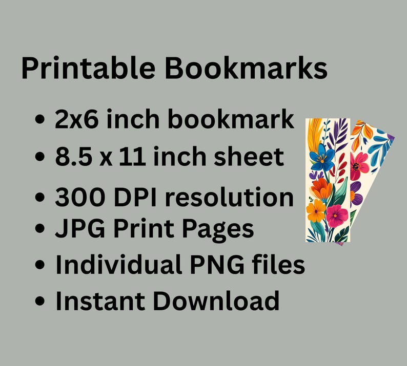 Printable Colorful Bookmarks - Etsy