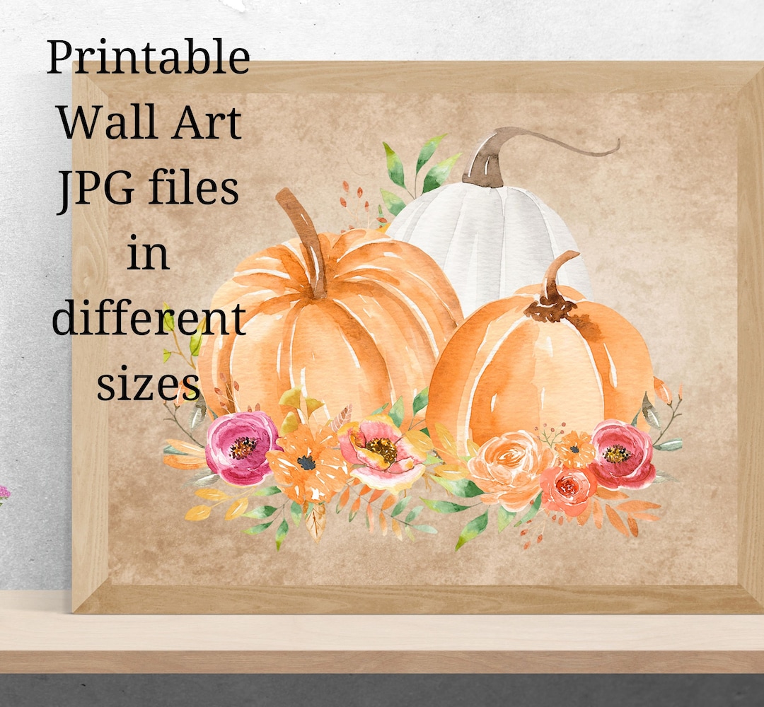 Printable Pumpkin Wall Art, Fall Decor, Pumpkin Prints, Autumn Decor ...