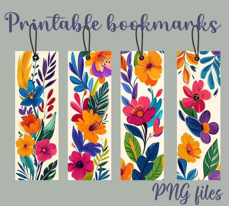 Printable Colorful Bookmarks - Etsy