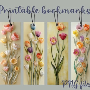 Floral bookmarks printable