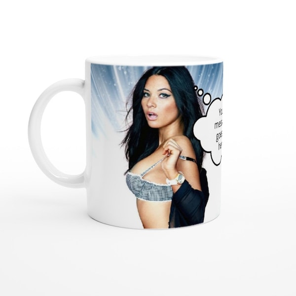 Olivia Munn | Thought Bubble | Personalised with your message | White 11oz Ceramic Mug