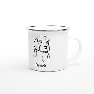 I Love My Beagle Dog Personalised White 12oz Enamel Mug