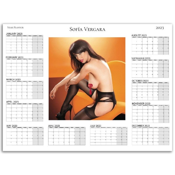 Sofía Vergara Yearly Planner Calendar  | 2023/24 | Personalised | Large sizes available"