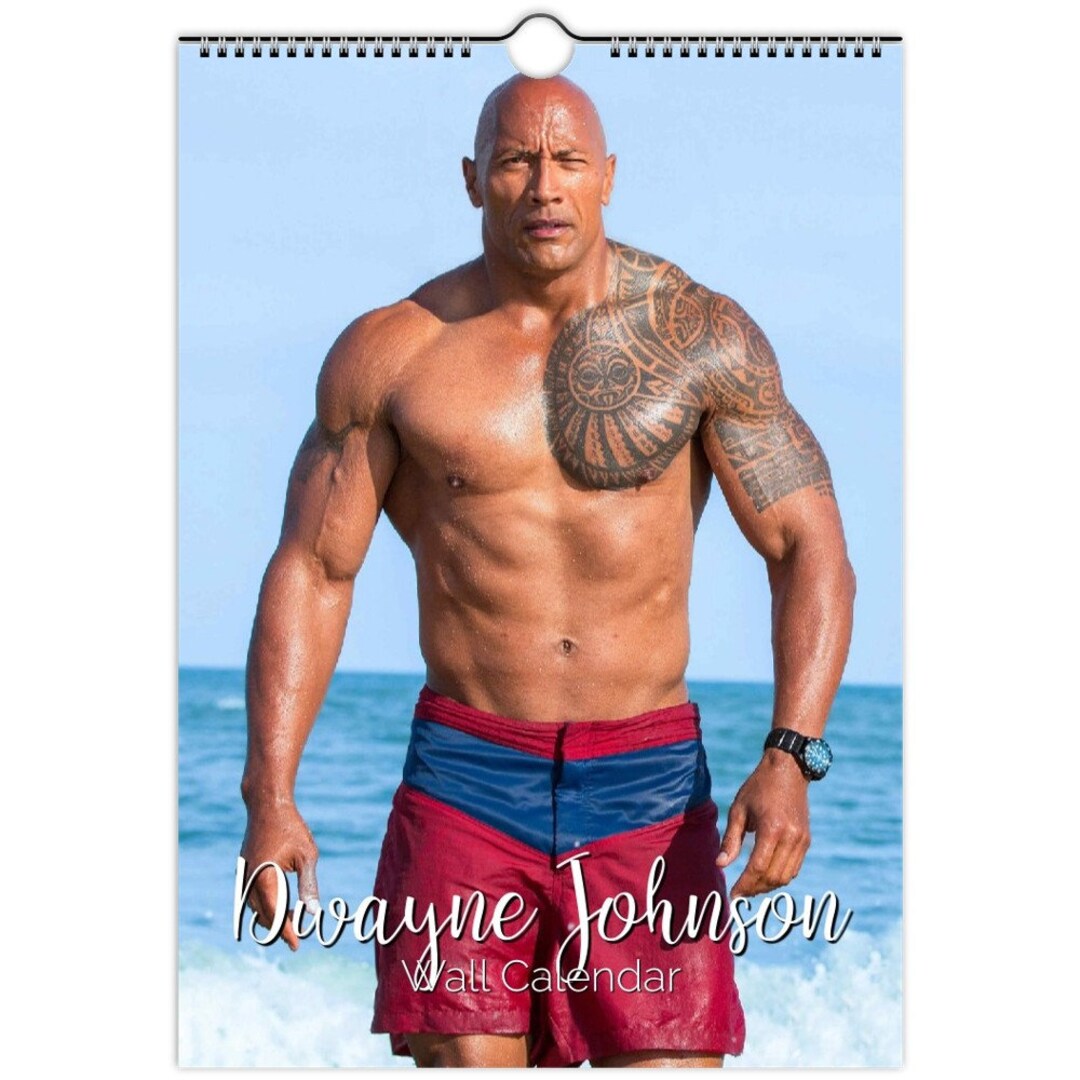 Dwayne Johnson 2023/24/25 Calendar Choose Start Month & Language