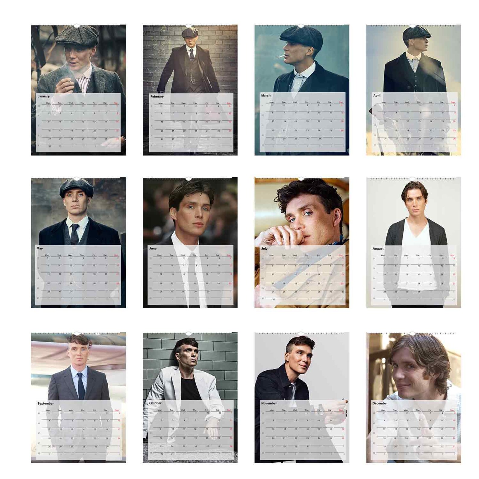 Cillian Murphy 2023/24/25 Calendar Choose Start Month & Etsy