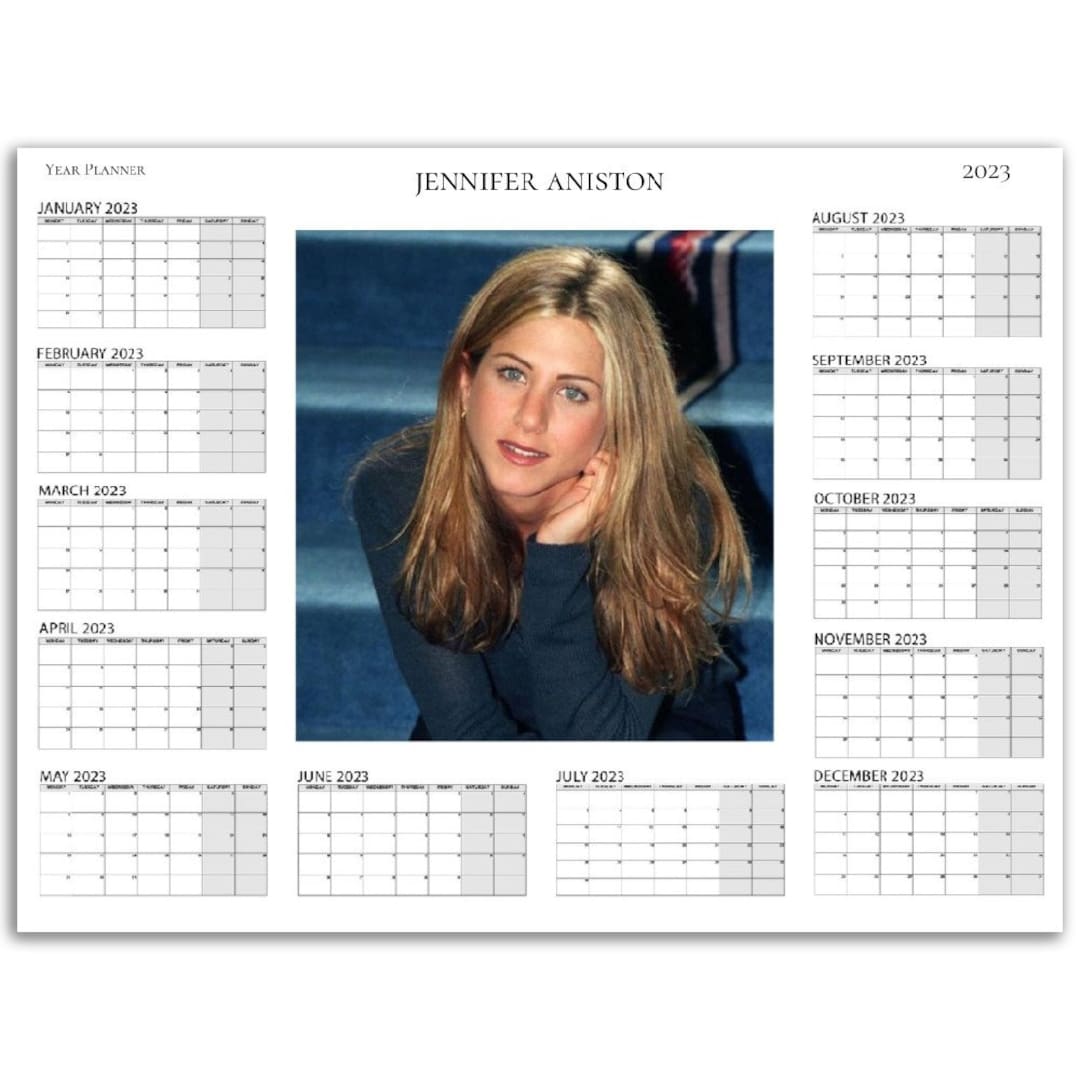 Jennifer Aniston Yearly Planner Calendar 2023/24 Etsy