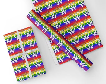 LGTB Lesbian Personalised Gift Wrapping Paper, all sizes available Personalise with name and or message