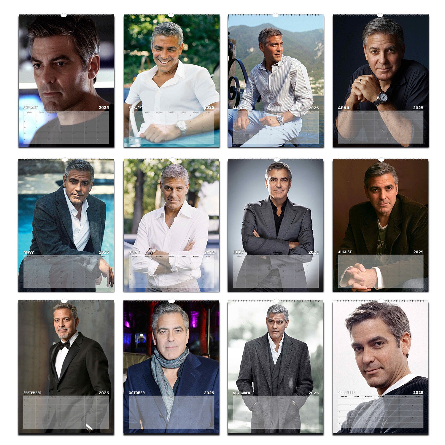 Clooney Photo 2025/26 Calendar Choose Start Month Personalise