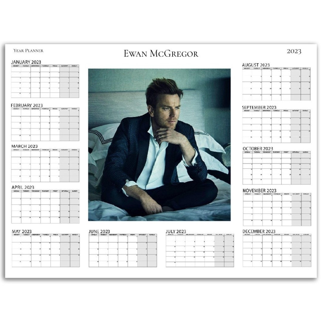 Ewan Mcgregor Yearly Planner Calendar 2023/24 Personalised Etsy