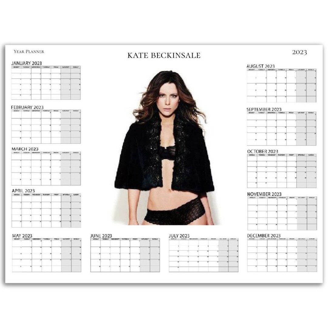 Kate Beckinsale Yearly Planner Calendar 2023/24 Etsy