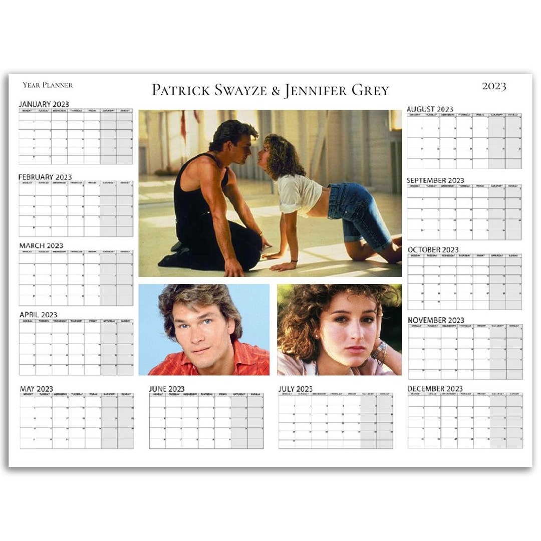 Patrick Swayze & Jennifer Grey Yearly Planner Calendar Etsy