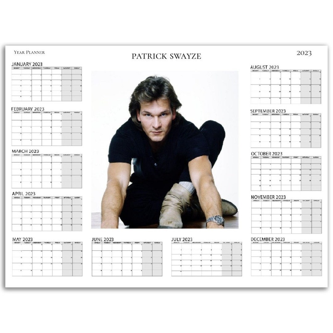 Patrick Swayze Yearly Planner Calendar 2023/24 Etsy
