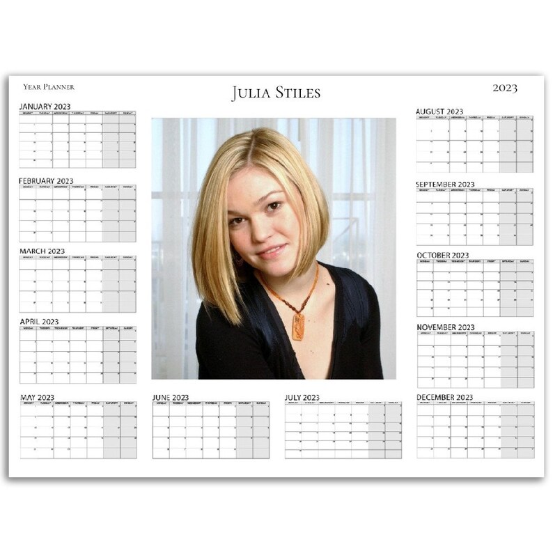 Julia Stiles Yearly Planner Calendar 2023/24 Personalised Etsy