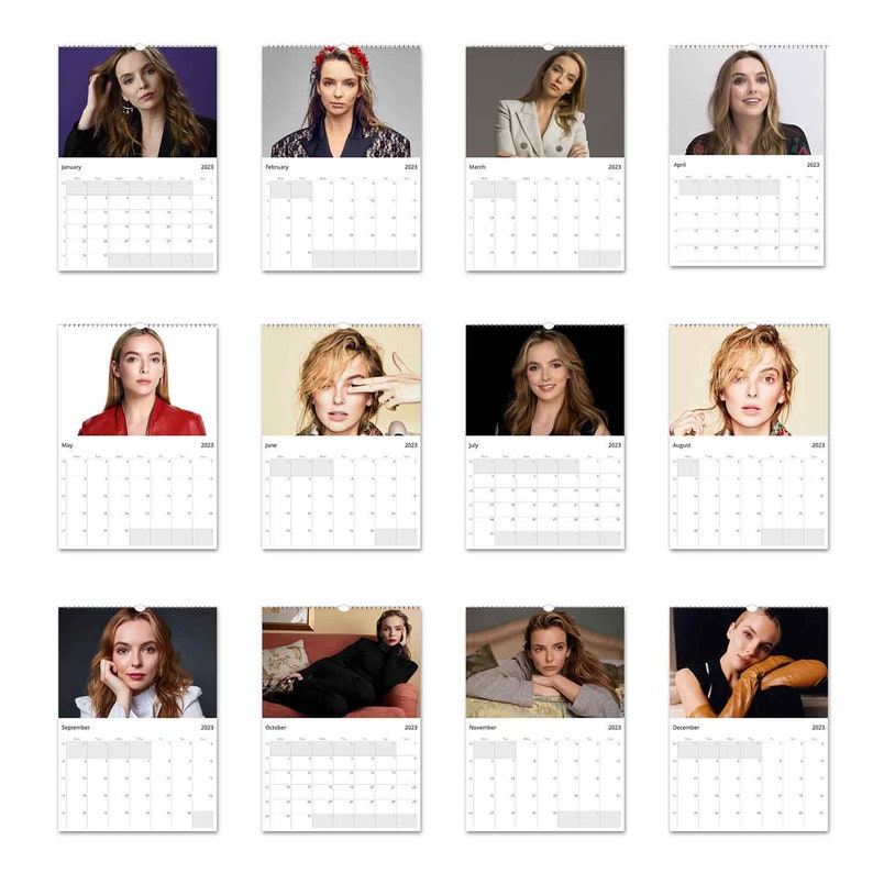 Jodie Comer 2023/24/25 Calendar Choose Start Month & Language