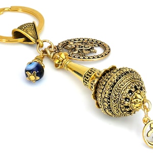 Lord Hanuman Ji Ke Gada and Charm Evil Eye Protection Blue Glass