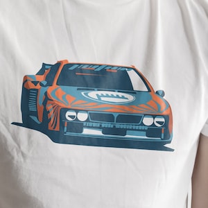 Retro Petrol-Head shirt Minimalistic Car Art T-Shirt for Piston-Head Lancia 037 Rally Group B Ralliart WRC Tee Gift for Car & RC Guy Italian