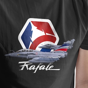 Rafale T-shirt tribute to the potent French fighter jet with bold tricolor graphics and French aviation insignia made for FR aircraft fans