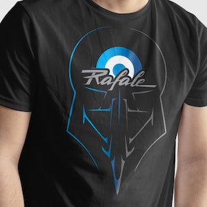 Dassault Rafale T-Shirt. Hellenic Air Force Rafale graphic with ancient Greek warrior helmet reference