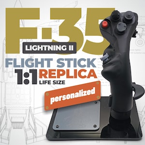 Personalized F-35 flight stick life size replica aviation geek gift for man cave or pilot aircraft lover desk decor F-35 Lightning II