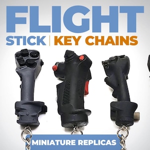 Flight Stick Keychain Detailed Miniature Replica Key Rings Gift for Aviation Buff & Fan Collectible Aviation Memorabilia 2&quot; (5cm) F-16