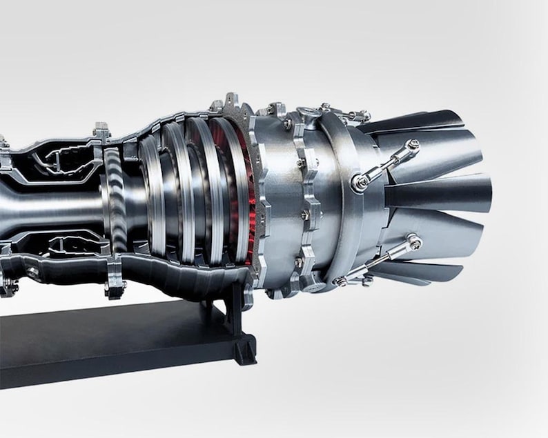 Turbojet Engine Model GE J79 1/24 Scale Rotating With Jet Sound and Led ...