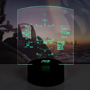 F-16 HUD Desk Table Night Decorative Aviation Lamp for Man Cave Cockpit Decor as Heads Up Display