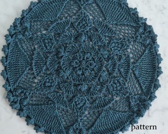 PATTERN for a textured crochet doily Tanne in rus and eng text with diagram