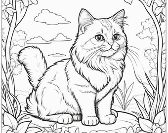 Coloring Pages | Cats & Dogs Themed | Kids Coloring | Coloring Book | Pets | Digital Download