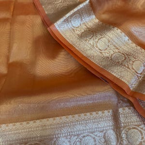 Tissue Kanjivaram silk saree with Banarasi borders /Tissue silk sari / With  Blouse piece / party wear/ sarees USA