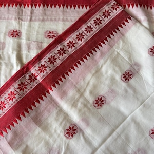 Red - Bengal Handwoven Cotton Begumpuri Saree 34